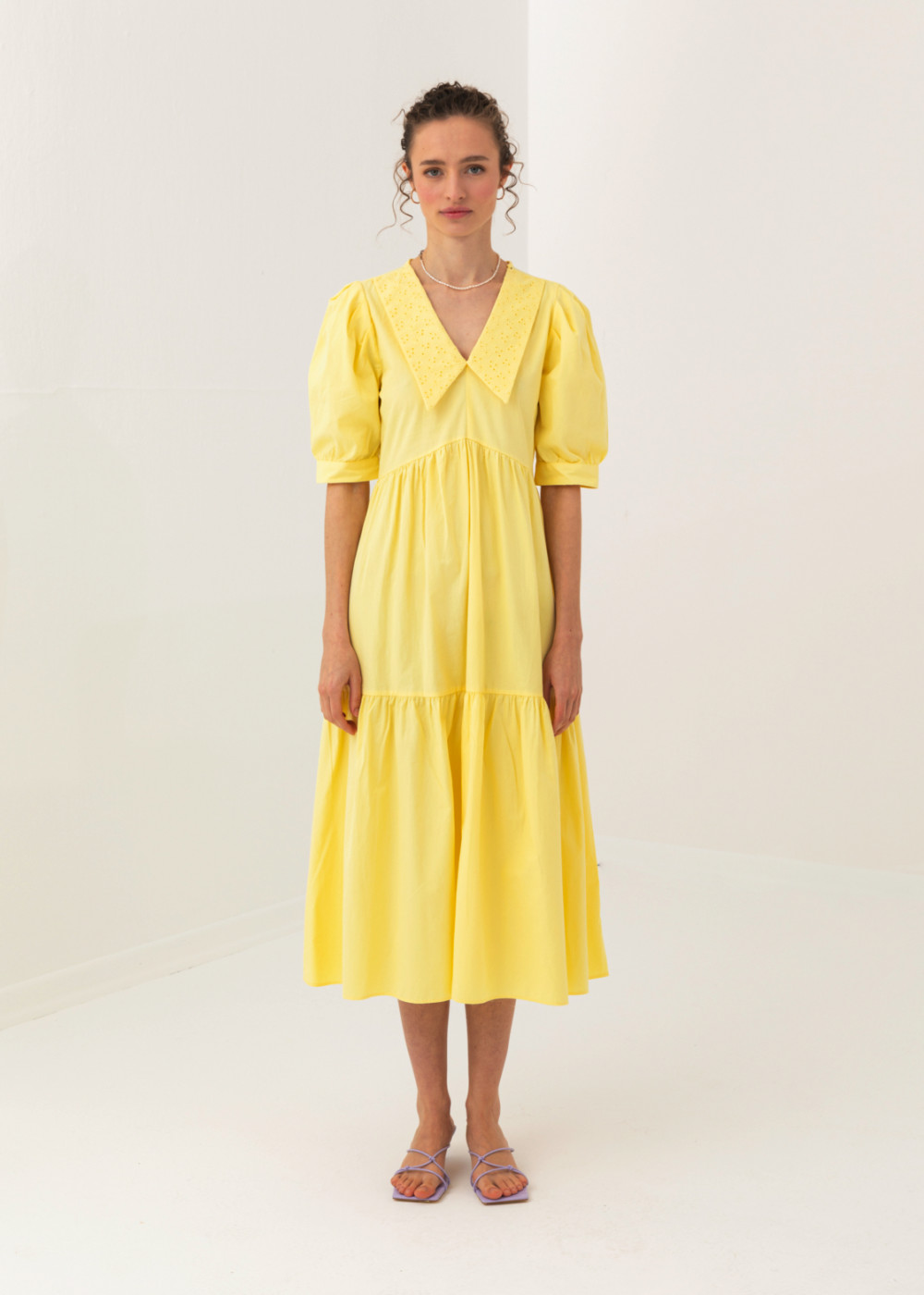 Midi Dress with Neck Detail Midi Dress with Neck Detail