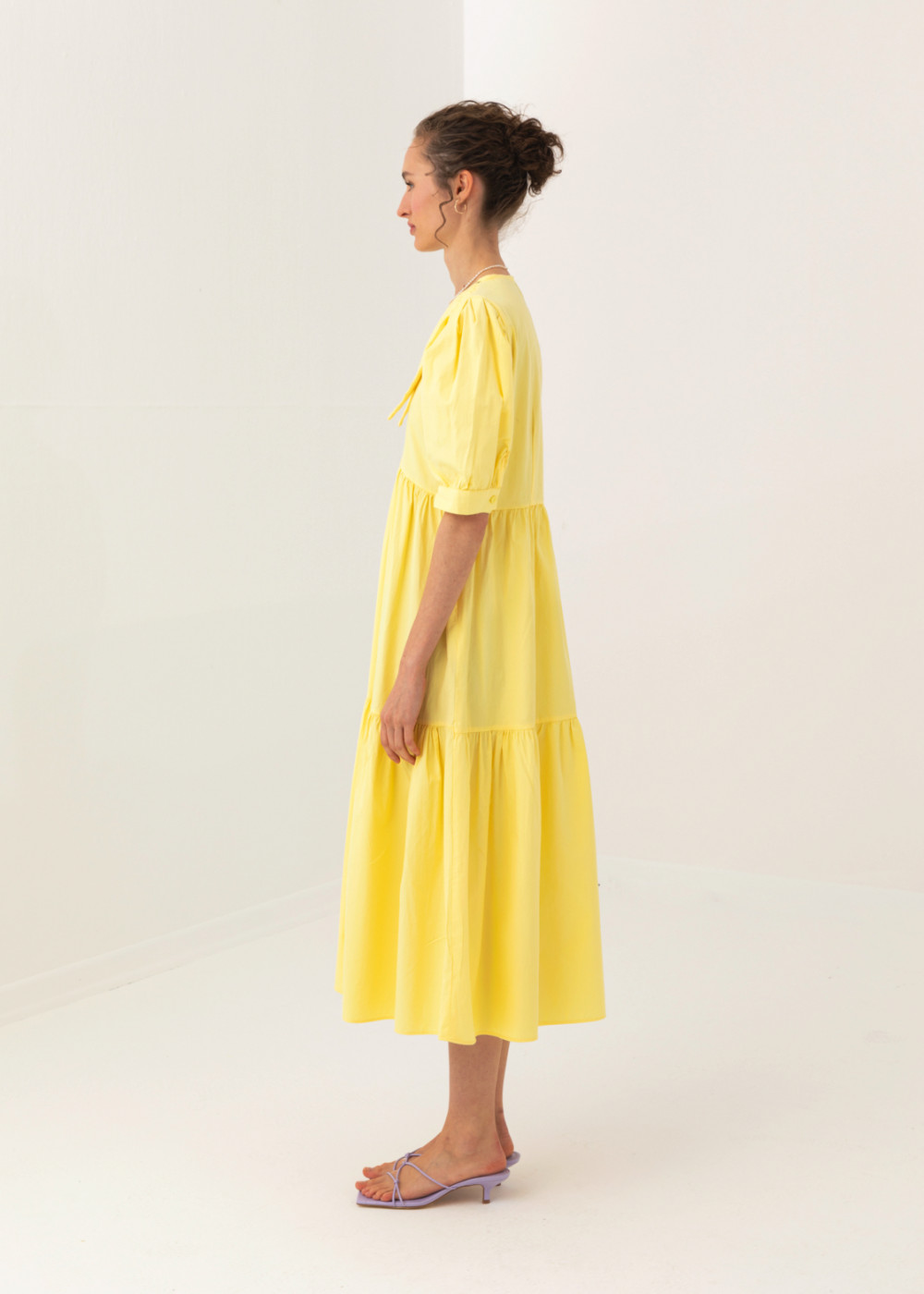 Midi Dress with Neck Detail Midi Dress with Neck Detail